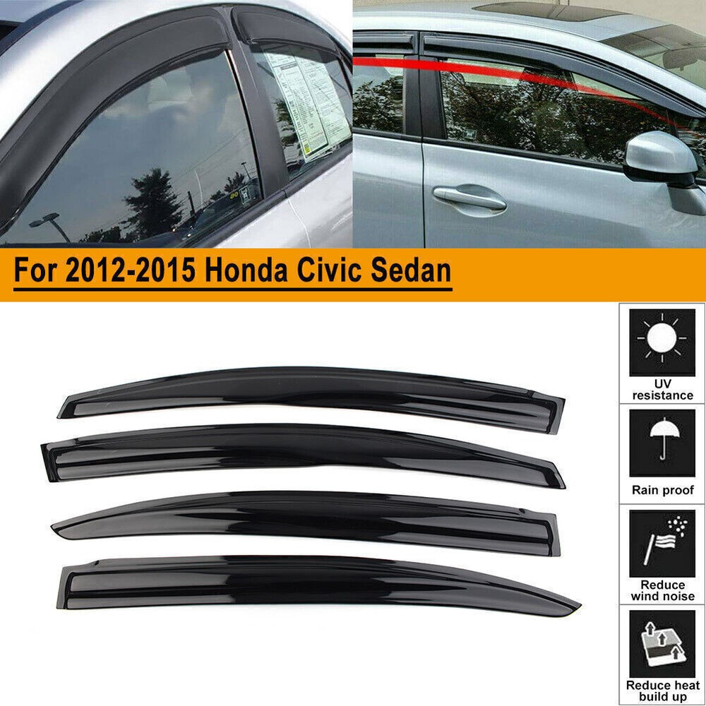 for Honda Civic Sedan 2016-2020 Smoke Window Vent Sun Visor Rain Guard Shade Car