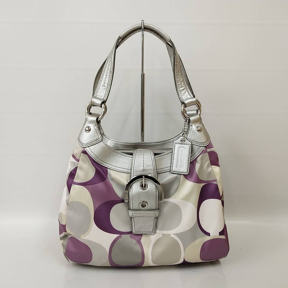 Coach Signature Silver Multicolor Handbag 72B186
