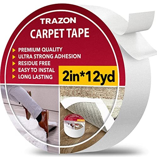 Carpet Tape Double Sided - Rug Tape Grippers for Hardwood 2 Inch / 12 Yards
