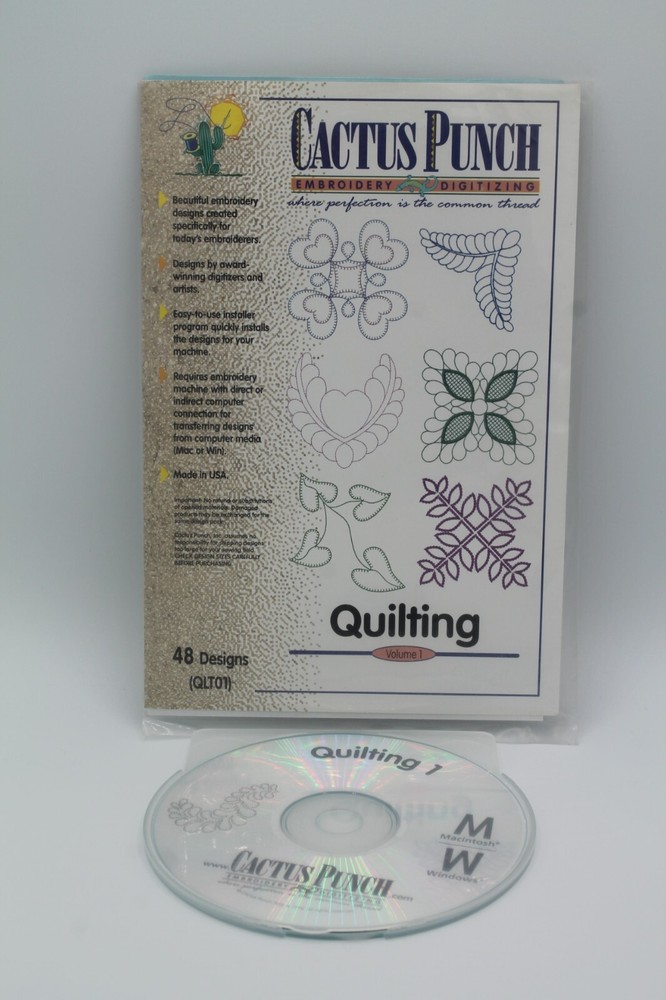 Cactus Punch Embroidery Quilting Vol 1 CD Sewing