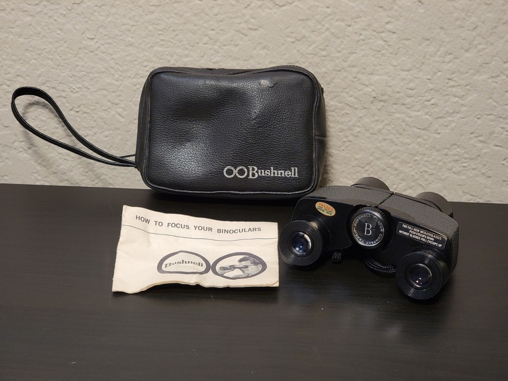 Bushnell 7x26 Custom Compact Binoculars with Neck Strap & Case Made in Japan