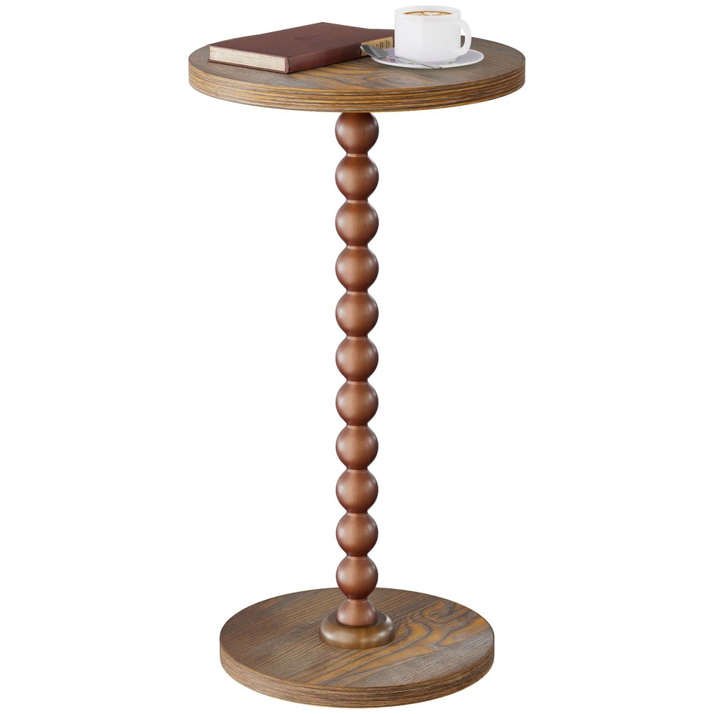 Round Side Table, Drink Table for Small Spaces, Modern Accent Nightstand with...