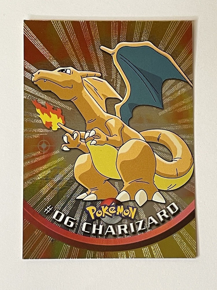 #06 Charizard Silver Foil Topps TV Animation Series 1 Pokemon Card Black Logo