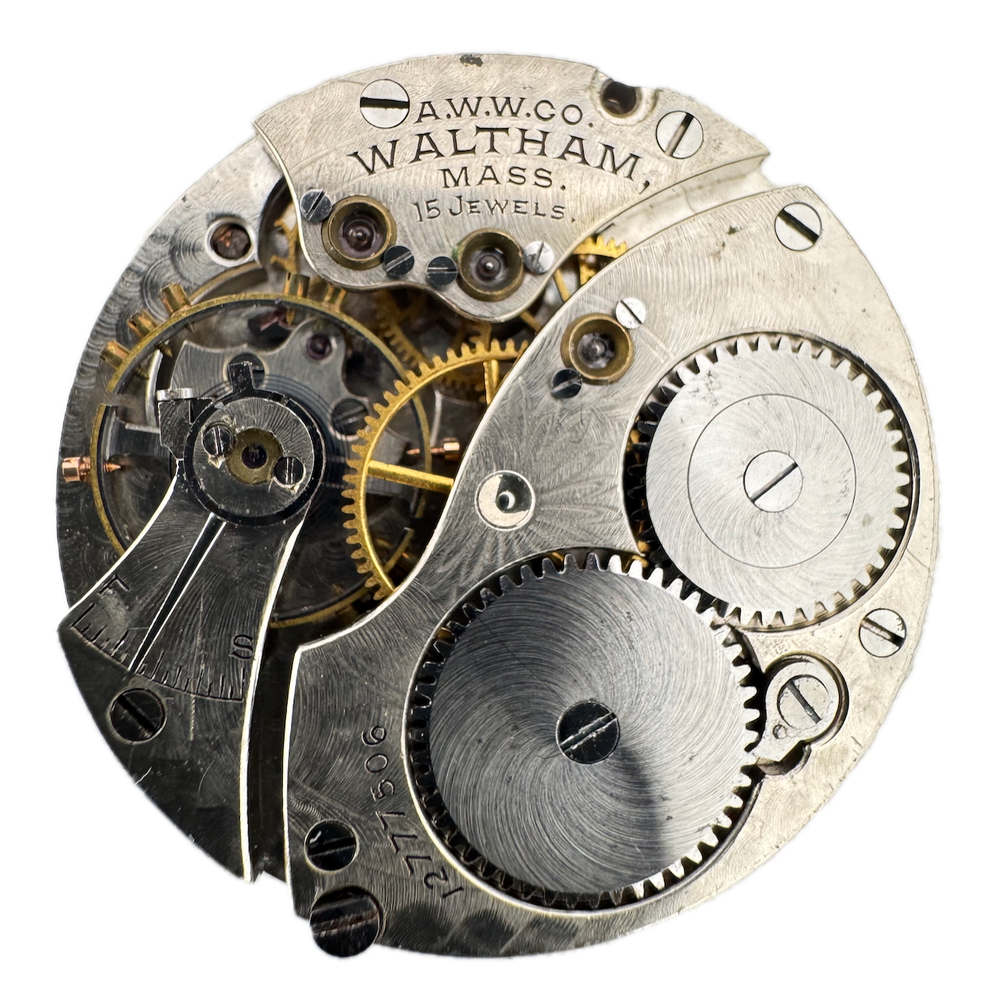 Antique 0s 1903 Waltham Multicolor Mechanical Pocket Watch Movement No. 115