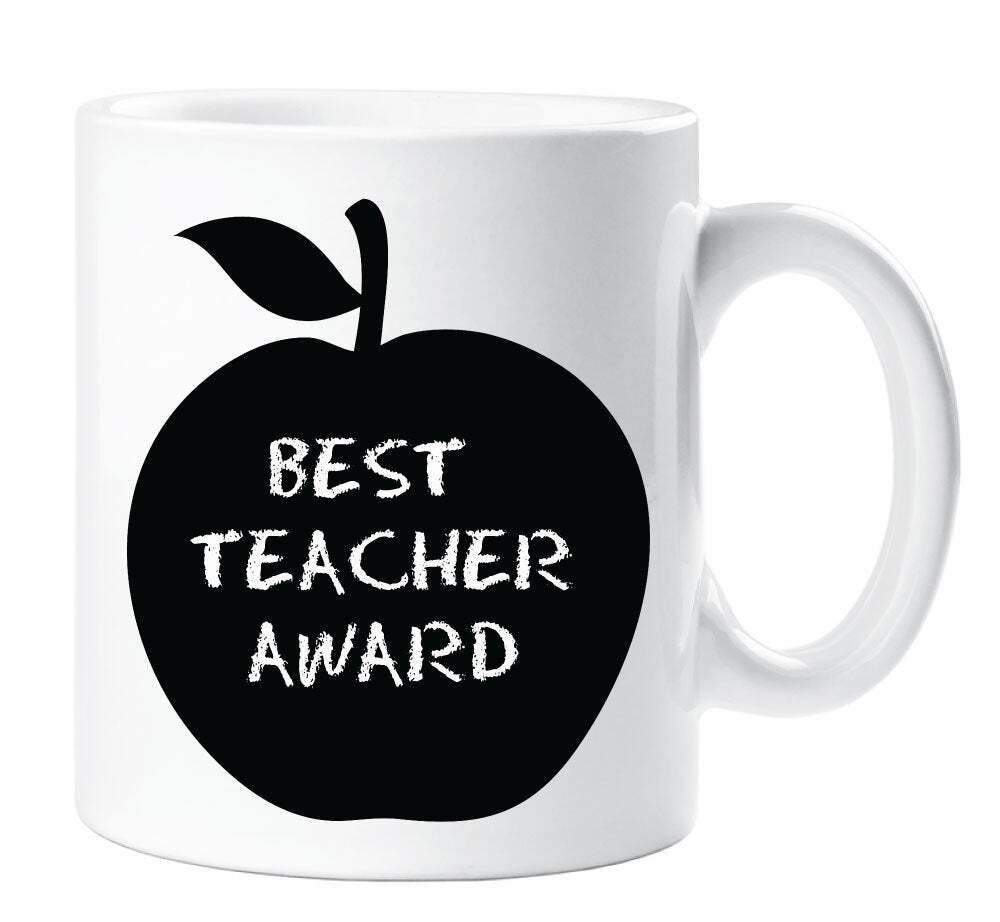 Best Teacher Award Mug Apple Ceramic School Leavers Gift Idea Cup