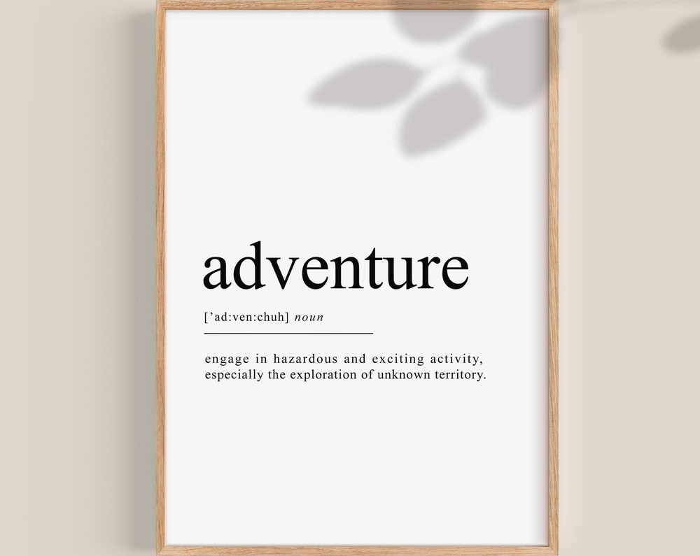 Wanderlust Gifts Adventure Definition Print Wall Art Travel Poster Climber
