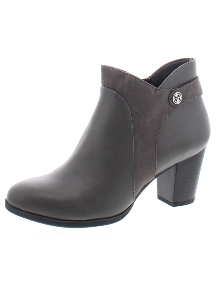 Giani Bernini Womens Gray Round Toe Block Heel Zip-Up Booties 8.5 W