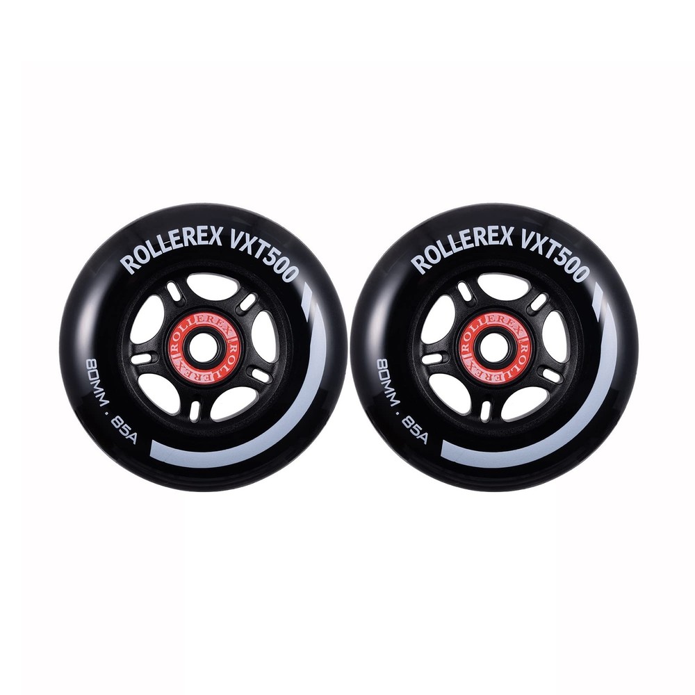 Rollerex VXT100 85A Kids RipStik Inline Skate Wheels 2-Pack with Bearings Spacers