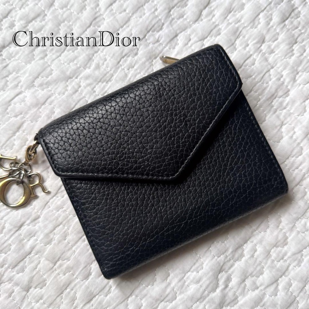 Christian Dior Triford Wallet Charm in Gold-Tone Metal