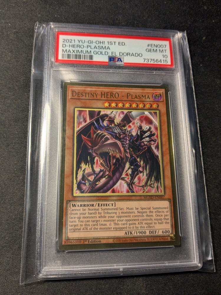 2021 Yu-Gi-Oh MAXIMUM GOLD PSA 10 Alt Art Destiny Hero Plasma Card