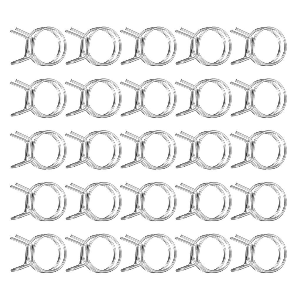 25Pcs 20mm/0.79inch Double Wire Spring Hose Clamp