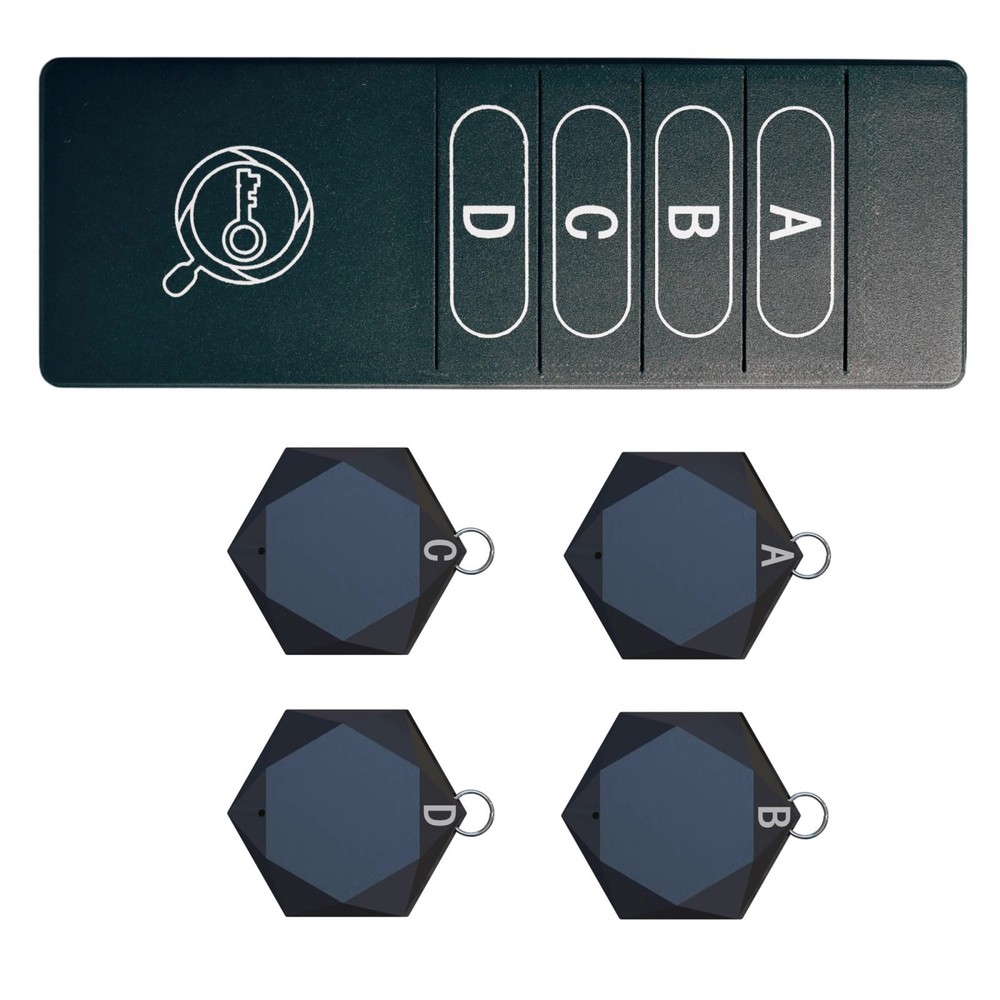 4-in-1 Wireless Alarm Key Finder with 75-80db Anti-Lost Tracker Kit