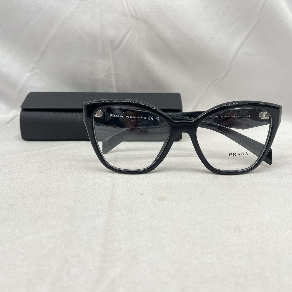 Prada Women's Black VPR20Z Cat Eye Eyeglasses Large Full Rim Frame