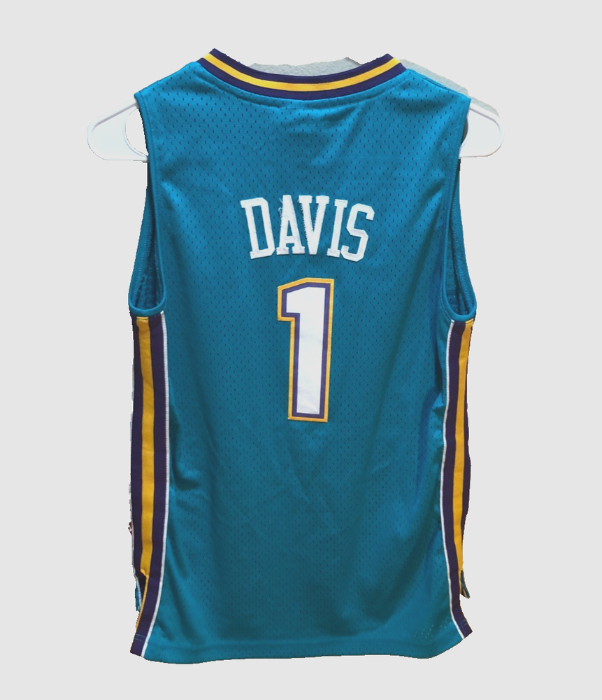 Baron Davis #1 New Orleans Hornets NBA BOYS Teal Sewn Reebok Swingman Jersey M