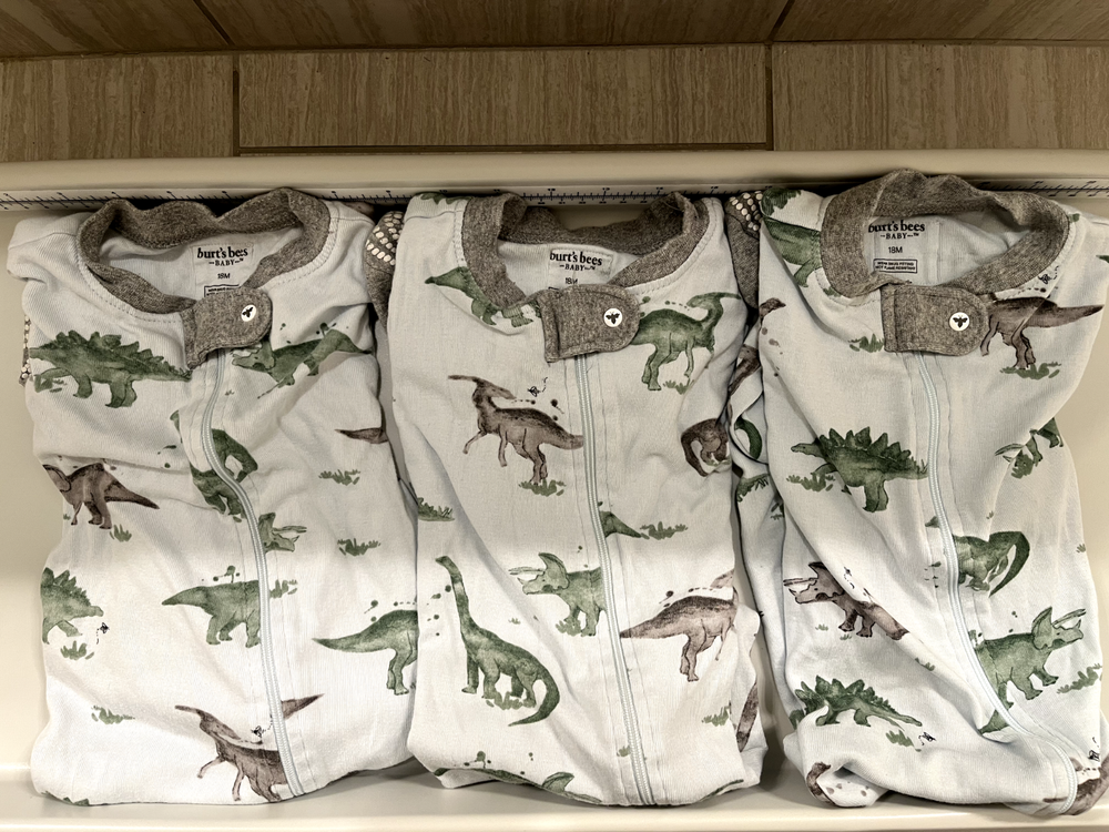 Lot of 3- Burt's Bee Organic Cotton Snug Fit Pajamas, 18M