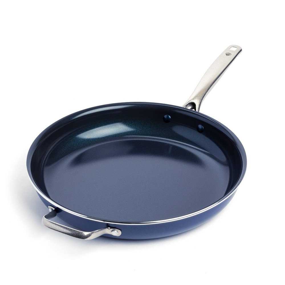 Diamond-Infused Ceramic Nonstick 14-Inch Large Frying Pan with Helper Handle