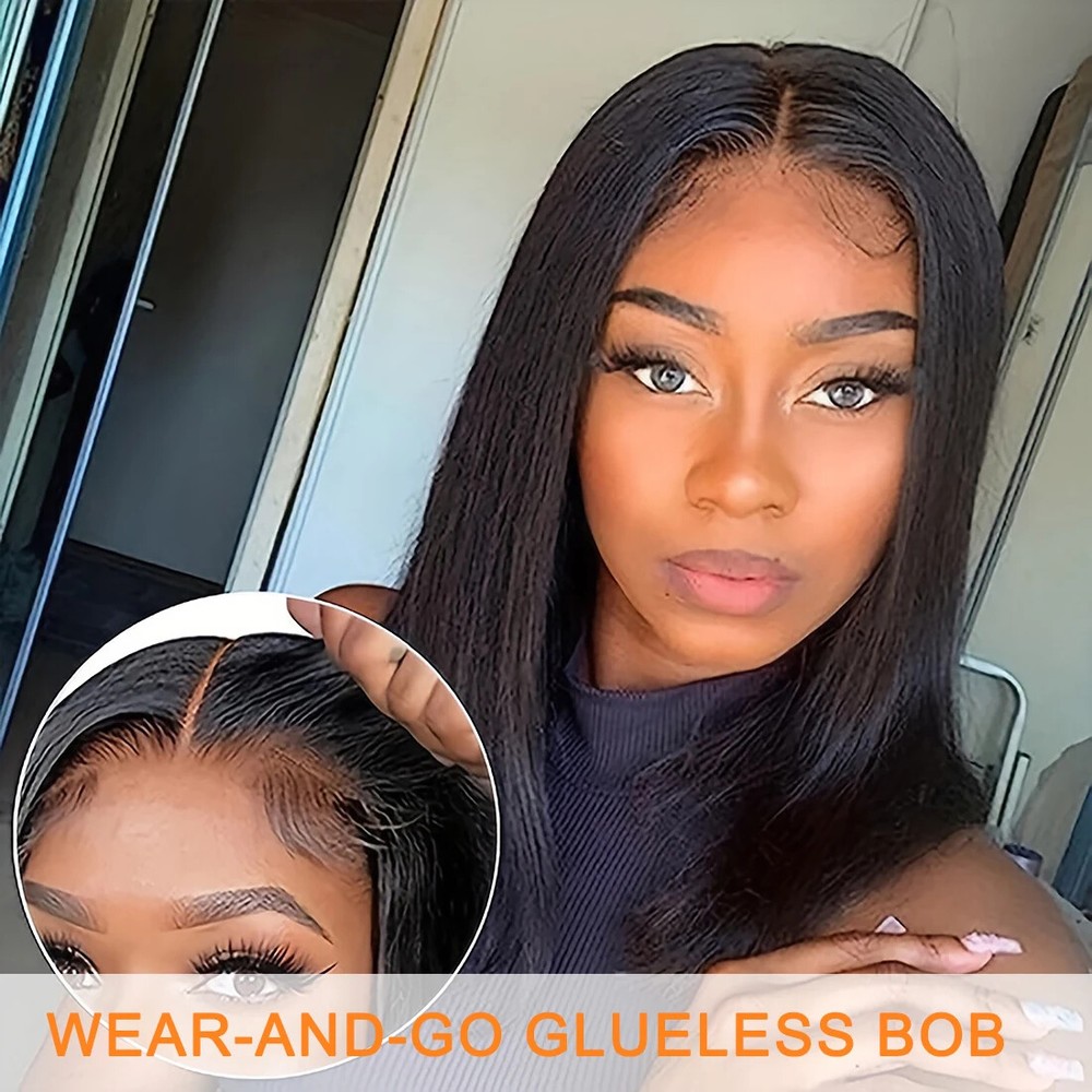 Pre Plucked 6x4 Lace Bob Wig Glueless Wear and Go Human Hair