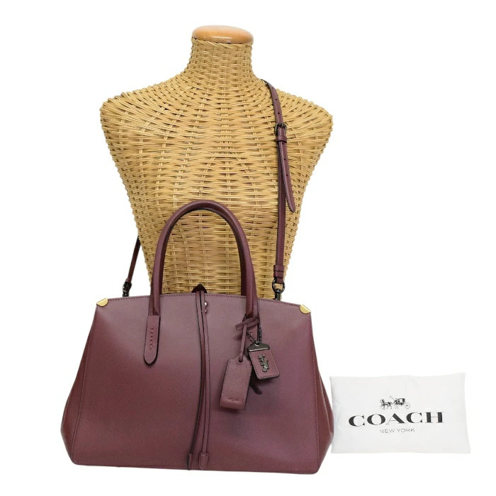 Y0810 Ab Rank Coach Cooper Carriall Leather 22821 Tote Bag 2Way Shoulder Crossbo