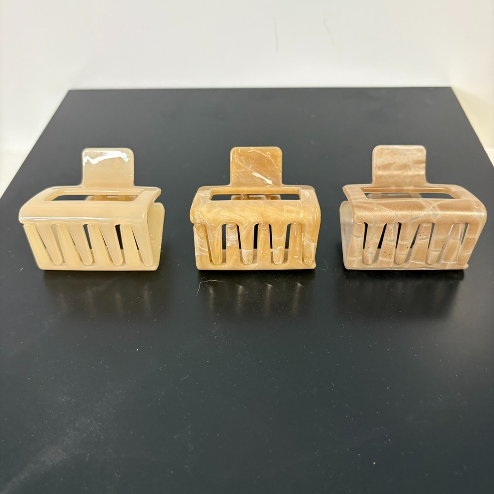 3 New Tortoise Shell Hair Clips for Women, 2 Inch Size