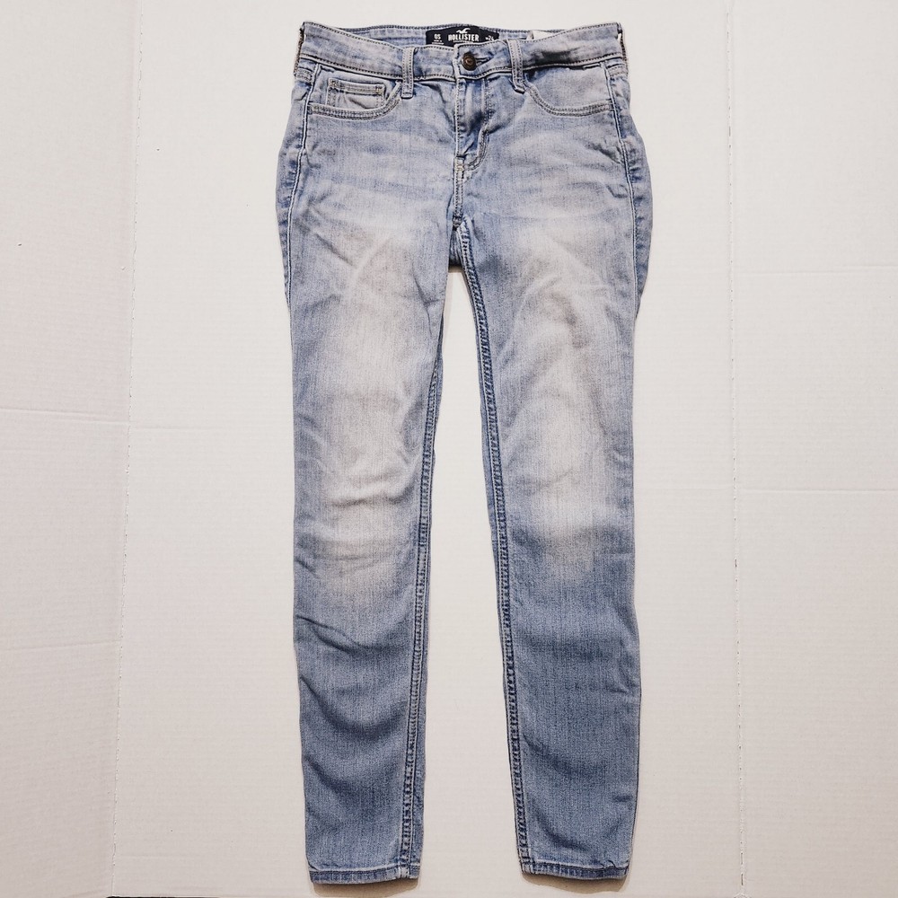 READ Hollister Women's Jeans Classic Stretch Low Rise Super Skinny Blue 24x28