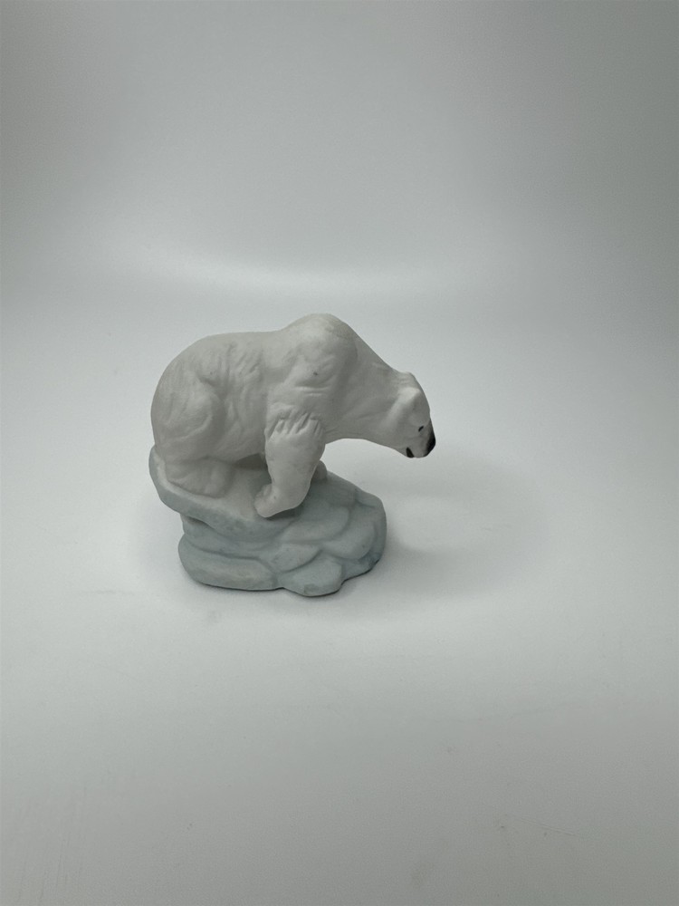Vintage Polar Bear on Ice Iceberg Snow Scape Miniature 2-1/2