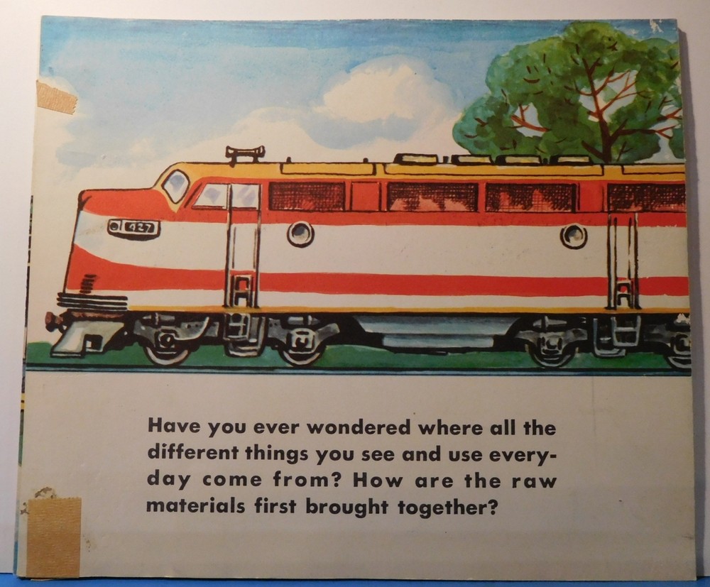 Freight Train and Passenger train wall display poster reversible Bill Bunce