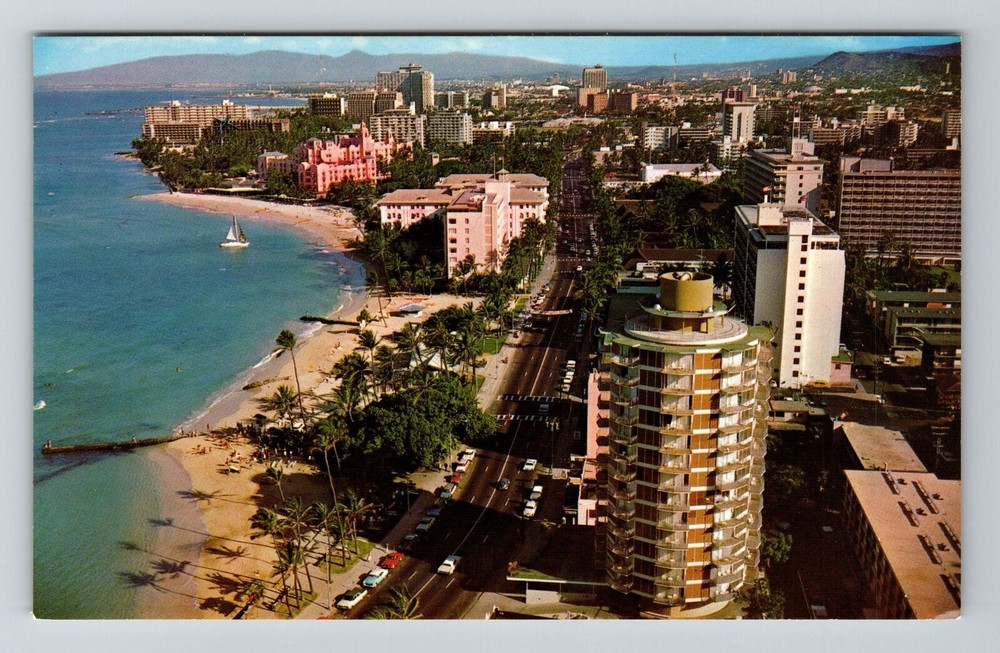 Waikiki HI-Hawaii, Waikiki Circle Hotel, Aerial View, Vintage Postcard