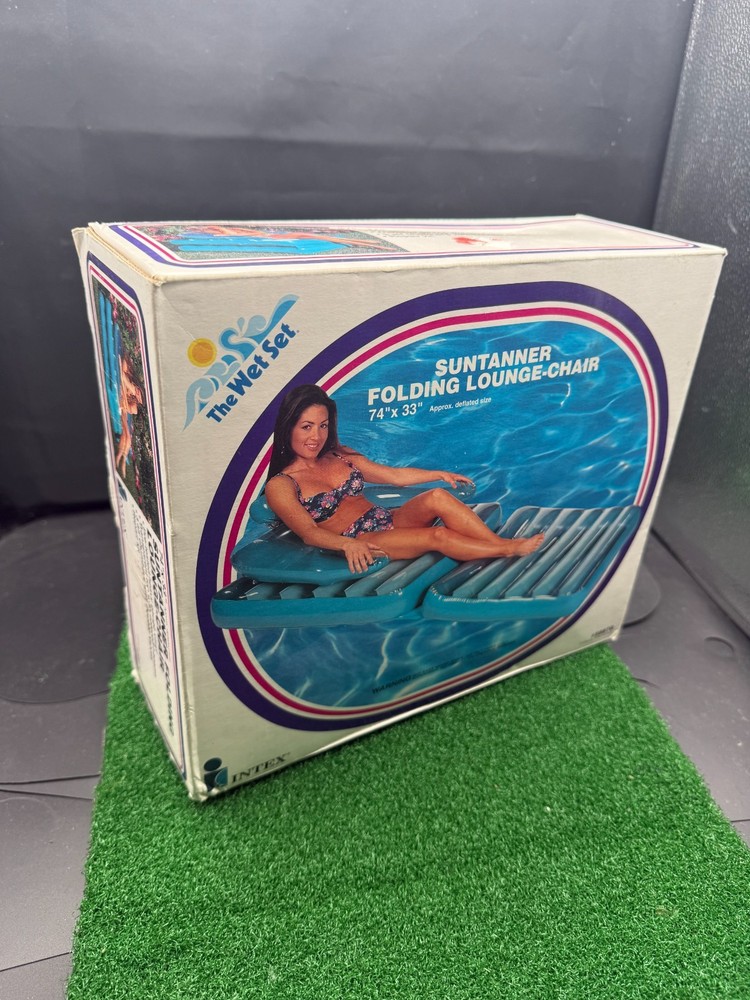 Vintage The Wet Set By Intex Suntanner Folding Lounge-Chair Float 80
