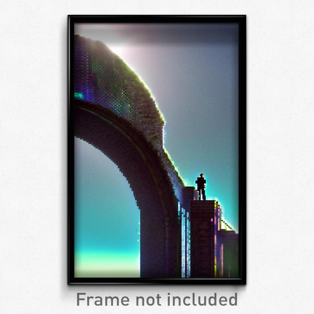Pixel Art Poster - Acidic Dike (8 Bit Psychedelic Trippy Weird Video Game Print)