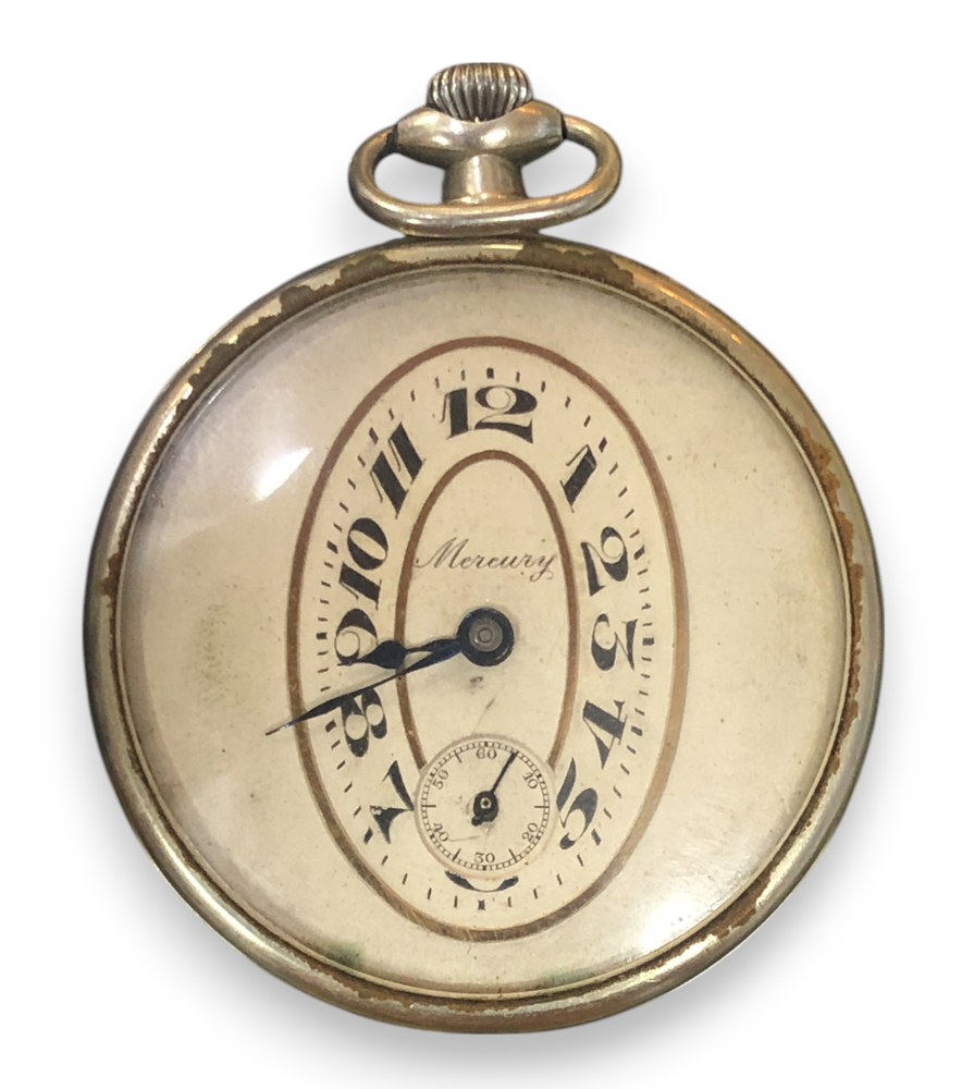 Vintage Mercury Open Face Pocket Watch for Parts or Restoration