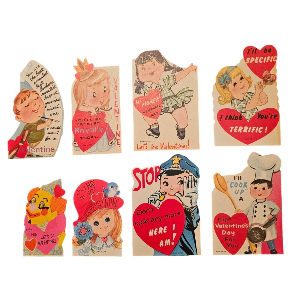 Lot of Unused Vintage Valentines Greeting Cards (Gg94)