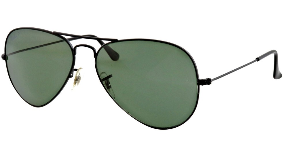 RAY-BAN RB3025 W3361 58mm Black Polarized Aviator Sunglasses Italy Unisex