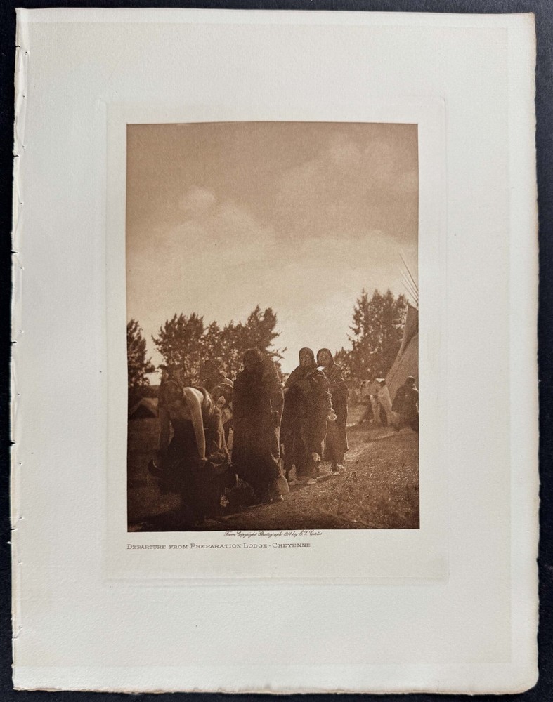 Curtis Departure from Preparation Lodge 247 1926 Edward Curtis Native American Photogravure