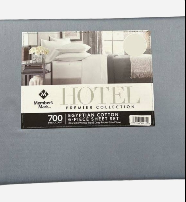 Member's Mark Hotel Premier Egyptian Cotton 700TC Sheet Set Light Blue