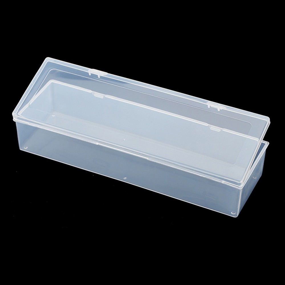 Large Clear Plastic Storage Container Box Hinged Lid Crafts Markers Pens Pencils