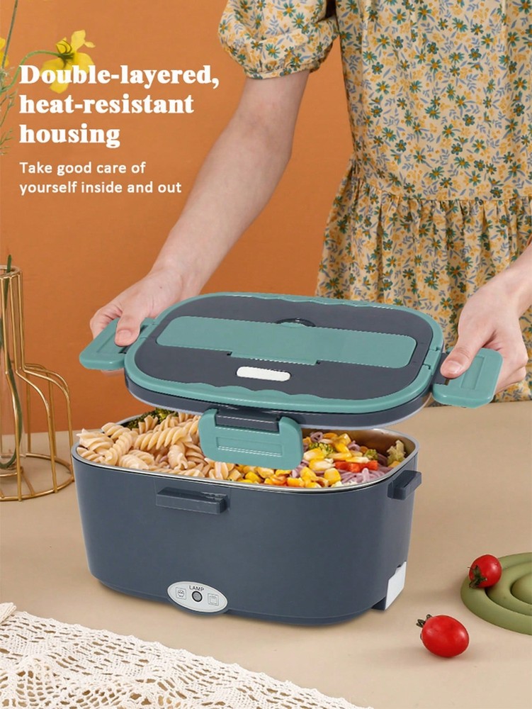 60W Fast Heating Electric Lunch Box 60.87oz Leak-Proof Portable for Car & Outdoor Use