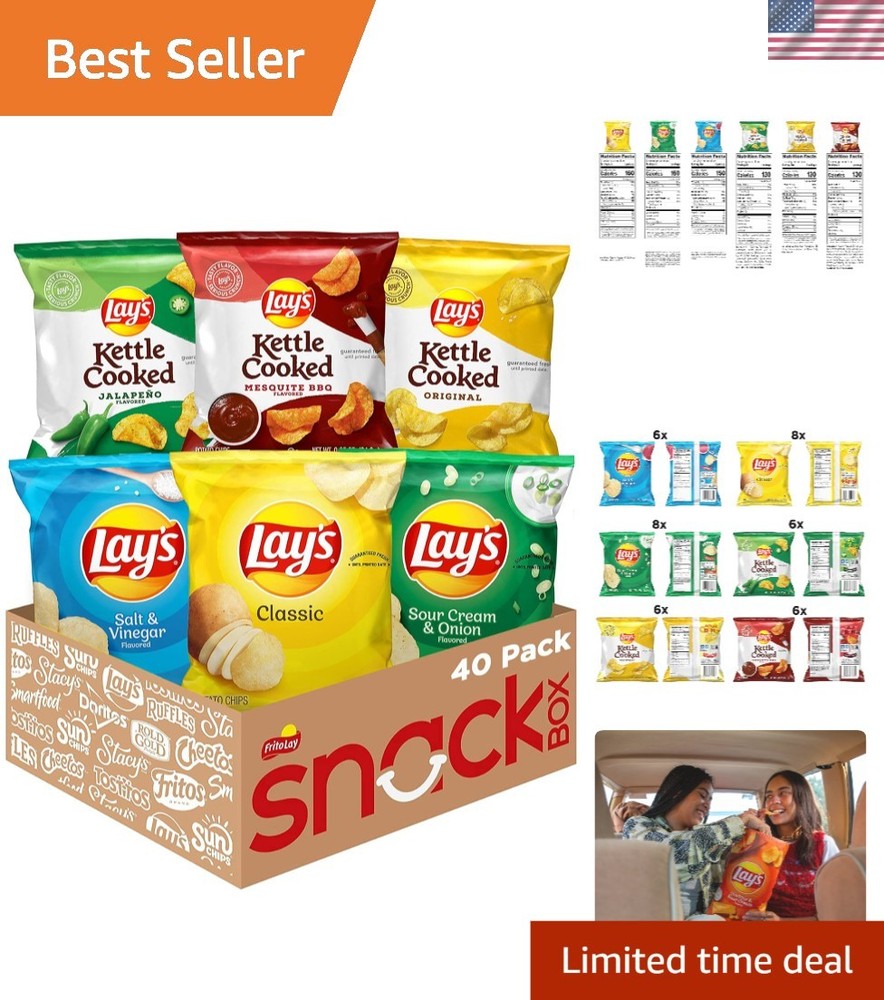 Savor 40 Irresistible Flavors: Kettle Cooked & Classic Potato Chips Variety Pack