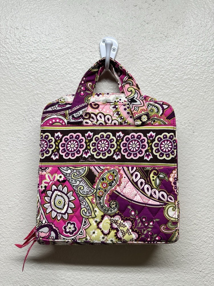 Vera Bradley Very Berry Paisley Tech Organizer Zip Travel Case Cosmetic Pouch