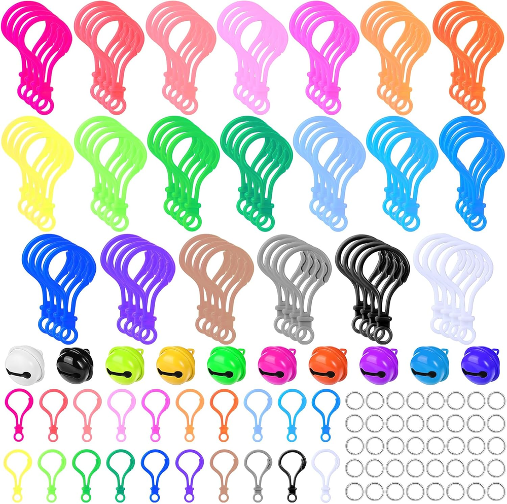 150 PCS Lanyard Clips and Hooks, Multicolor Lobster Clasp Keychain Plastic Lanya