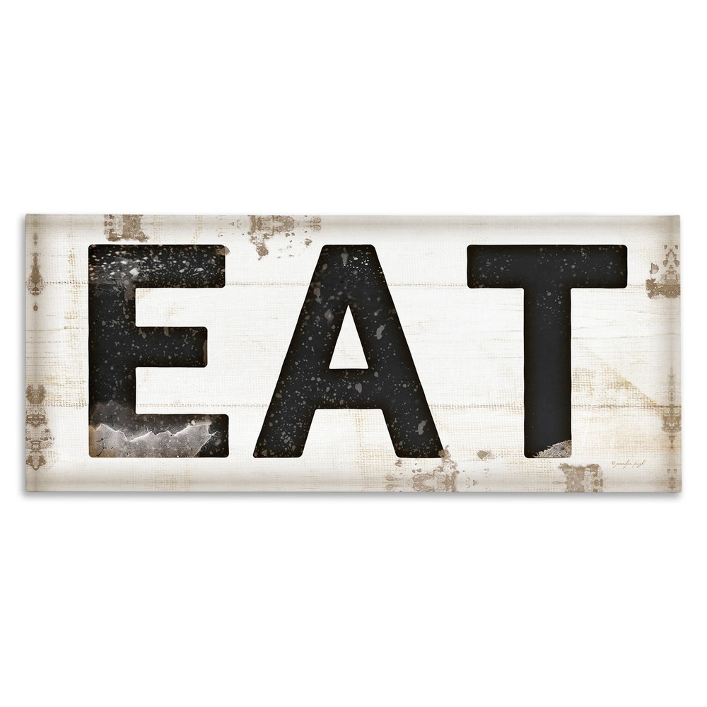 Stupell EAT Vintage Sign Canvas Wall Art  10 x 24
