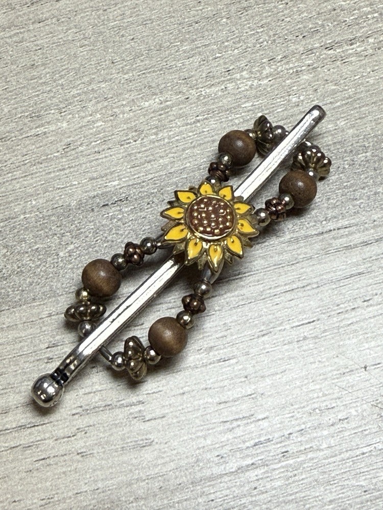 Lilla  Rose Silver Sunflower Beaded Flexi Hair Clip
