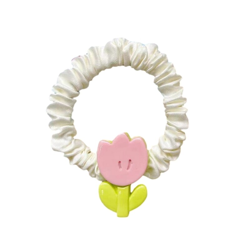 Tulip Flower Hair Ties for Girls Fashion Ponytail Holders Hair Bows