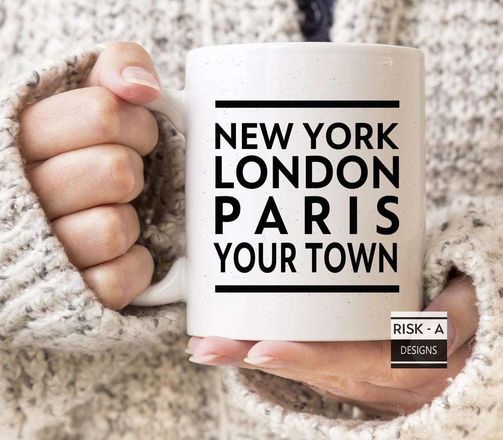 Personalised Gift New York London Paris Mug Customised Mug Mens Gift Womens Gift
