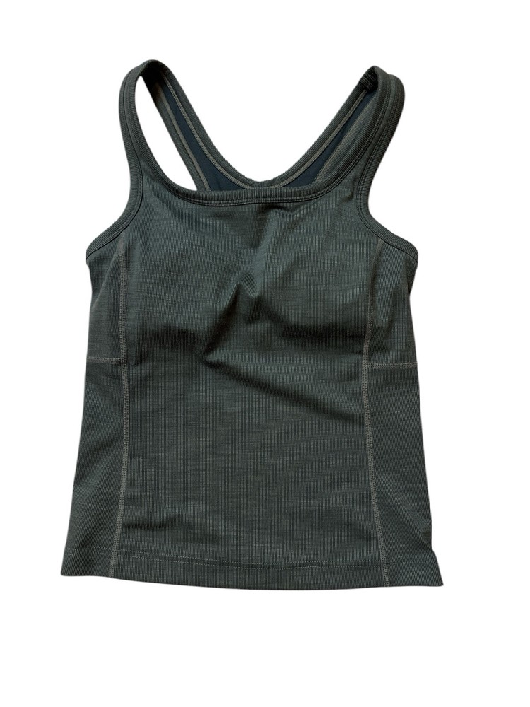prAna Heavana Tank Top Womens XS Gray Built in Bra Gym Yoga Run Racer back