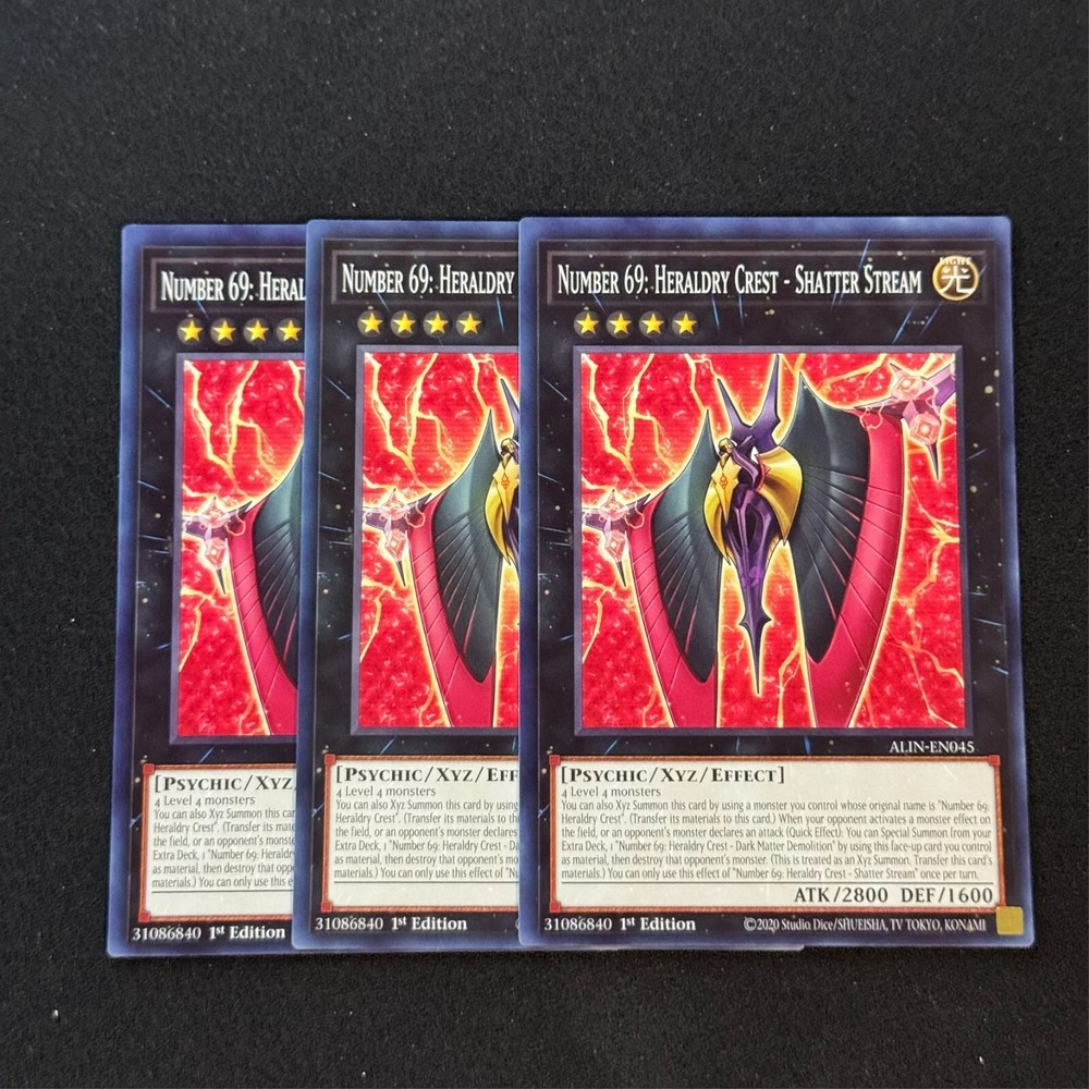 3x Number 69 Heraldry Crest Shatter Stream Common ALIN-EN045