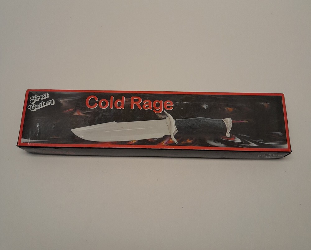 Frost Cutlery Fixed Blade Knife with Nylon Black Sheath Cold Rage Hunting Deer