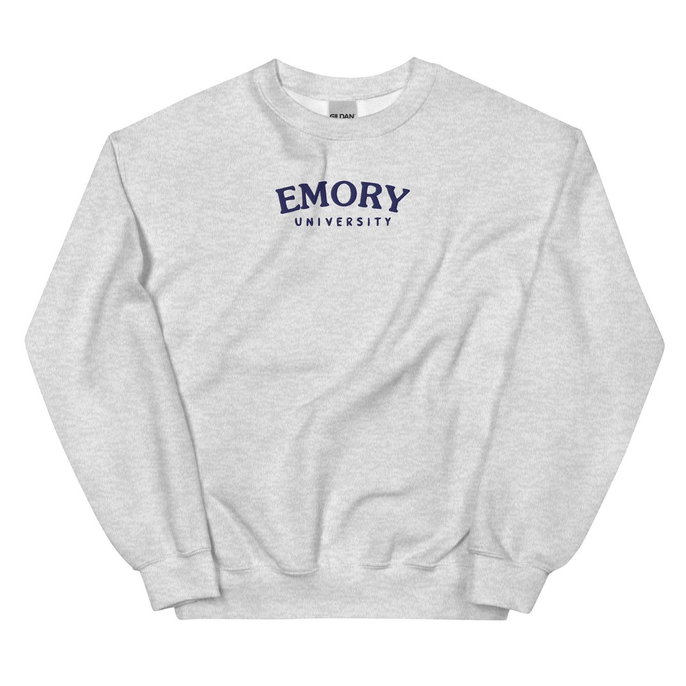 Emory University -  Embroidered Crewneck Pullover Sweatshirt - Vintage