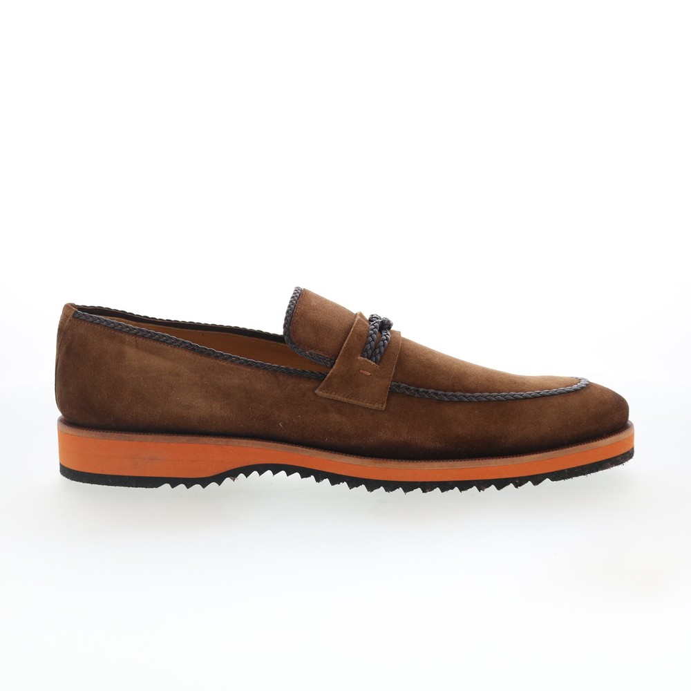 Mezlan 20837 Mens Brown Suede Slip On Loafers & Slip Ons Penny Shoes 10