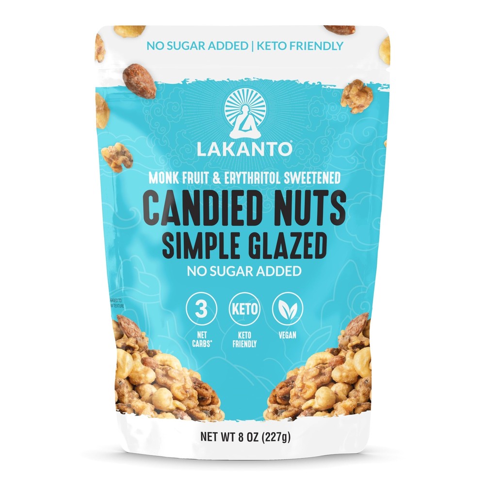 Candied Nuts Simple Glazed - No Sugar Added, Sweetened with Monk Fruit, 3 Net...