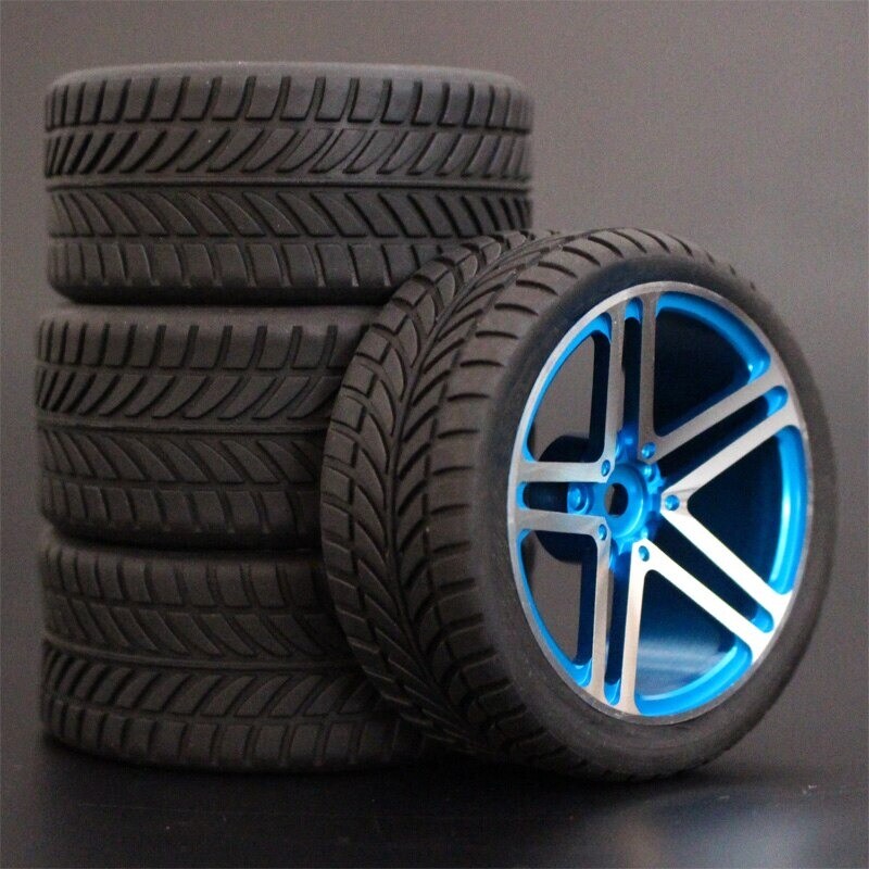 1/10 Onroad Rc Car Alloy Wheels Rubber Tires For Tamiya tt01 tt02 Hpi Rs4
